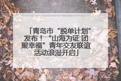 青岛市“脱单计划”发布！“山海为证 团聚幸福”青年交友联谊活动浪漫开启